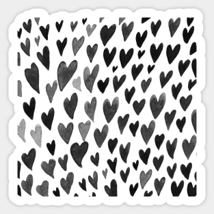 Valentines day hearts explosion - black and white Sticker